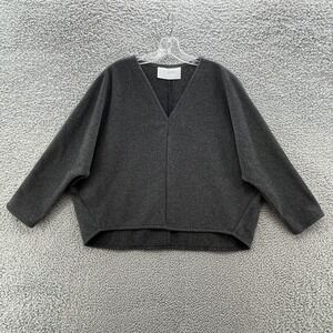 T Line Sweater Womens Large Gray Wool Blend Relax Art Minimalist Canada Pullover